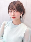 say.黒髪ボブルフネビージュ小顔ワンレンショートミルクティー