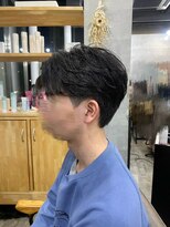 ソイクフ 高田馬場店(SOY-KUFU)&nbsp;黒髪刈り上げショートマッシュレイヤー韓国風ニュアンスパーマ