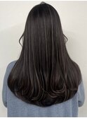 ハイライト白髪ぼかしダブルカラーインナーカラーショートボブ