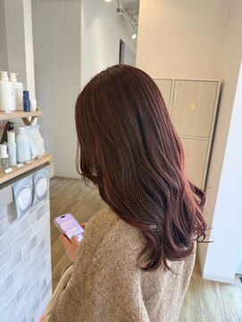 ジュエ ヘアー デザイン(Jue hair design) 秋感ピンクブラウンカラー/ピンクブラウン/ワンカラー/20代/知立