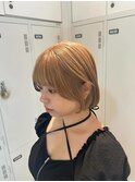 大人可愛い内巻きボブ/顔周り似合わせ/ミルクティーカラー