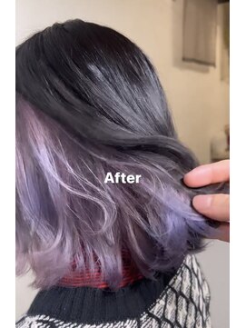 ワースホワイル(WORTH WHILE) クラゲヘアーオリーブグレーココアベージュインナーブリーチ