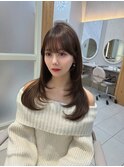 前髪あり 韓国風ナチュラルレイヤー