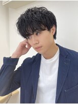 ハニー 町田(HONEY)&nbsp;マッシュ ニュアンスパーマ 黒髪