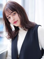 スウィープ 平尾(sweep)&nbsp;シースルーバング　くびれミディ　ダークブラウン　レイヤー