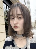 大人ボブ外ハネボブ40代50代60代白髪ぼかしハイライト前髪あり