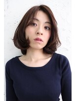 ヘアデザイン ラポール 茨木店(hair design Rapport)&nbsp;クラシカルな大人かわいいドレープボブ/ミルクティーカラー