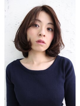 ヘアデザイン ラポール 茨木店(hair design Rapport) クラシカルな大人かわいいドレープボブ/ミルクティーカラー