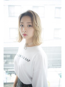 サロンドミルク 原宿(salon de MiLK) 【salon de MiLK 原宿】外ハネウェーブ×バレイヤージュ×ロブ