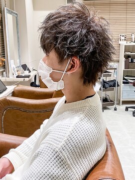 フレーム なんば店(FRAME) マッシュウルフネオウルフツーブロック束感カットベージュカラー