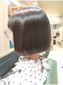 仙台D ワンレングス×丸みボブ×髪質改善サラツヤストレート