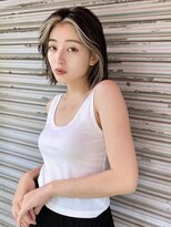 リノショアーズ 元町店(RINOSHORES)&nbsp;切りっぱなしボブ×フェイスフレーミングペールベージュ