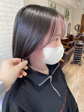 ブロッサム 大塚店(Blossom) インナーカラーピンクブラウンブリーチダブルカラー大塚髪質改善