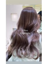 秋冬オリーブベージュ　ミルクティーハイライト