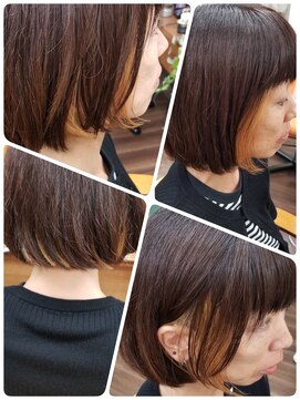 クリア 美容室 金色インナーが可愛い☆
