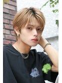 メンズヘアナチュラルシースルーコンマバングショート