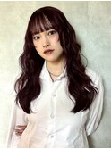 【YOKE】ダークレッドローズブラウンブリーチなしレイヤー顔周り