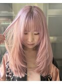 ◎ホワイトピンク/ブリーチ1回/ホワイティピンクカラー表参道