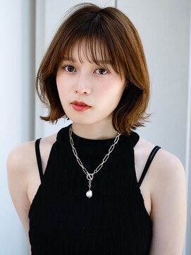 エインアンリー 明治神宮前(AIN.ANLY.) 7ぱっつん前髪流し前髪鎖骨ミディアムボブ耳かけボブパーマ小顔