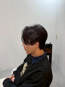 メンズカット バイ ソイクフ(メンズカット by SOY-KUFU) センターパートツーブロックニュアンスパーママッシュ