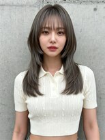 エイチ ウルフカット 大阪梅田(811)&nbsp;レイヤーボブヘアカラーバレイヤージュ50代くるみちゃんヘア