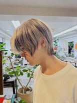 リブロ 三軒茶屋(LIBRO)&nbsp;ホワイトカラー/インナー黒/エンドカラー/メンズハイトーン