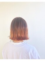 ヘアメイク オブジェ(hair make objet)&nbsp;オレンジグラデーションの切りっぱなしボブ