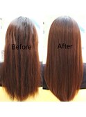 髪質改善縮毛矯正+ストレートトリートメント/暖色系カラー