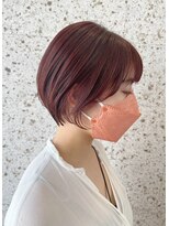 ラニヘアサロン(lani hair salon)&nbsp;チェリーレッドの大人ショートボブ