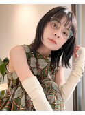 前髪カット顔まわり似合わせ外ハネくびれレイヤーミディ