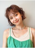 似合わせ小顔ボブ×ベージュカラー デザインカラー