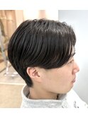 ニュアンスパーマ×センターパート
