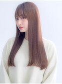 髪質改善トリートメントで叶う美髪ストレート　艶髪　前髪
