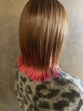 トータルビューティサロン シェリ(total beauty salon cheri) 裾カラー×ピンク◇切りっぱなし