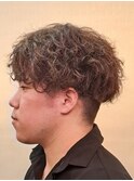メンズスパイラルパーマグラデーションカラー