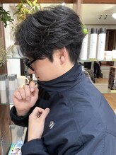 ヘアークルーズピース (hair cruise Piece) フェザーパーマ／センターパート／メンズパーマ