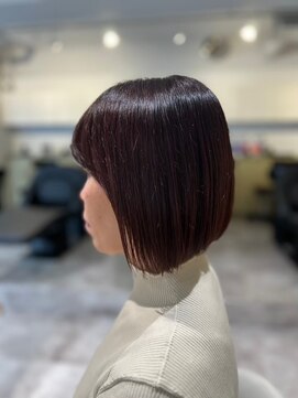 ソイクフ 四条大宮店(SOY-KUFU) 20代30代40代◎チェリーブラウン似合わせカットボブヘアー
