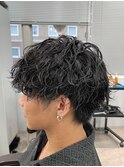 [men's]大人スパイラルパーマ/ツーブロック/波巻きパーマ/柏
