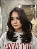 セミロング重めレイヤー