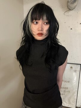 ノラ シブヤ(NORA) ハッシュカットブリーチデザインカラーレイヤーダブルカラー