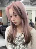 ピンクダブルカラーミルクティーホワイトパープルハイトーン韓国