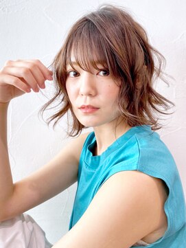 アイティーバイアルバム 藤沢店(IT by ALBUM) ミディウェーブ_外ハネボブセクションカラー_28845