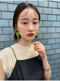 シースルー　ボブ　インナーカラー　アレンジ　担当阿知波