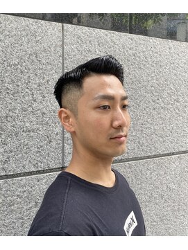 レンゲン(LENGEN) 束感刈り上げビジネス七三ツーブロックアップバング1144