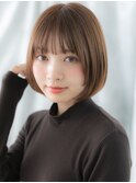 アースカラー小顔ツヤ髪切りっぱなしボブn古河20代30代40代