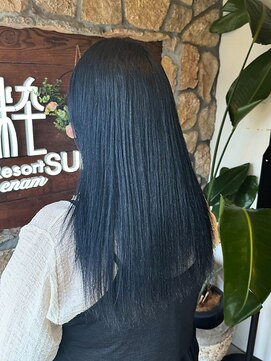 ヘアリゾート粋 ウナム 新宿東口店(enam) ブルーブラック/ロング