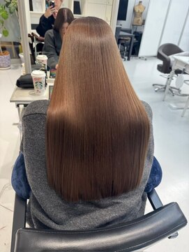 レヴ 草加店(LEV.) ウェットヘアニュアンスパーマオリーブベージュデザインカラー