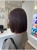 髪質改善ストレート×レッドブラウンカラー