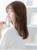 大人かわいいアースカラー小顔レイヤーカットh3上尾20代30代40代