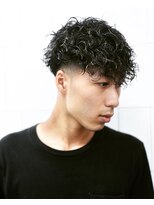 メリケンバーバーショップ フクオカ(MERICAN BARBERSHOP FUK)&nbsp;べリーショートダークアッシュニュアンスパーマ韓国マッシュ